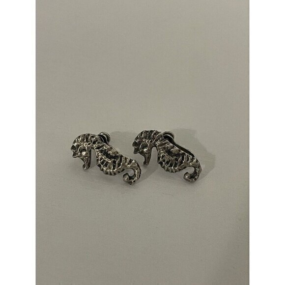 Women's Vintage Clip On Seahorses Earrings‎ - Picture 1 of 2